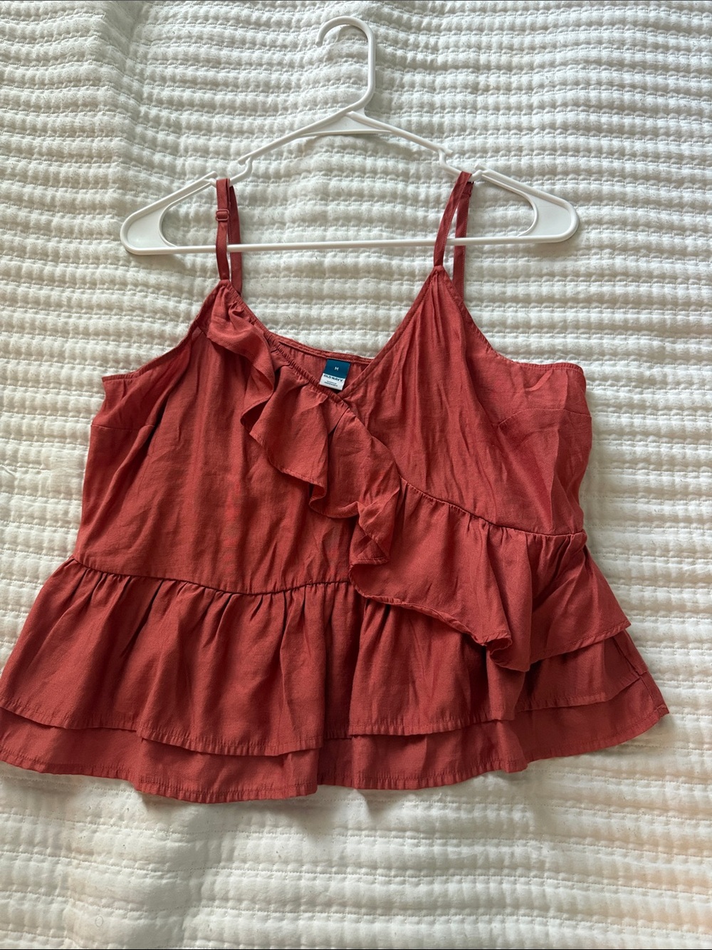 Old Navy Rust Red Ruffle Tiered Spaghetti Strap Tank